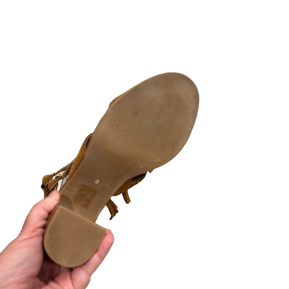 Jeffrey Campbell Western Revival Fringe Dodge Suede Stacked Heel Sandals Size 8 - Picture 8 of 15